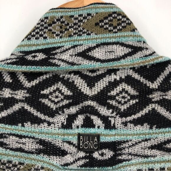 Billabong Womens Show Me Waves Cardigan Sweater Mint Multicolor Size Medium - Picture 7 of 9